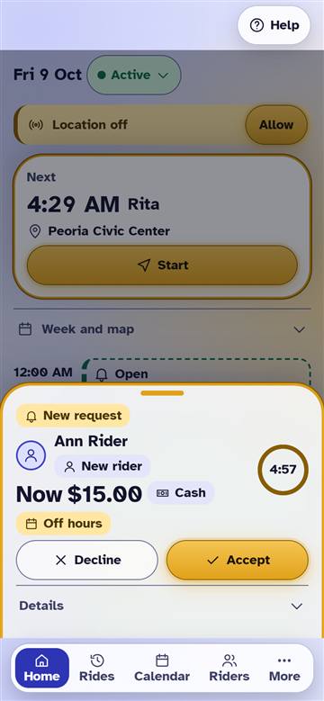 YSTA Driver: his day, and a new request